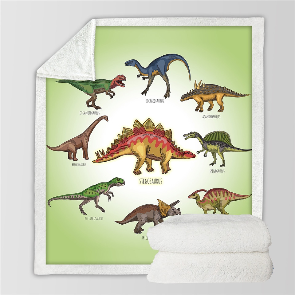 Dinosaur Blanket Sherpa Fleece Material